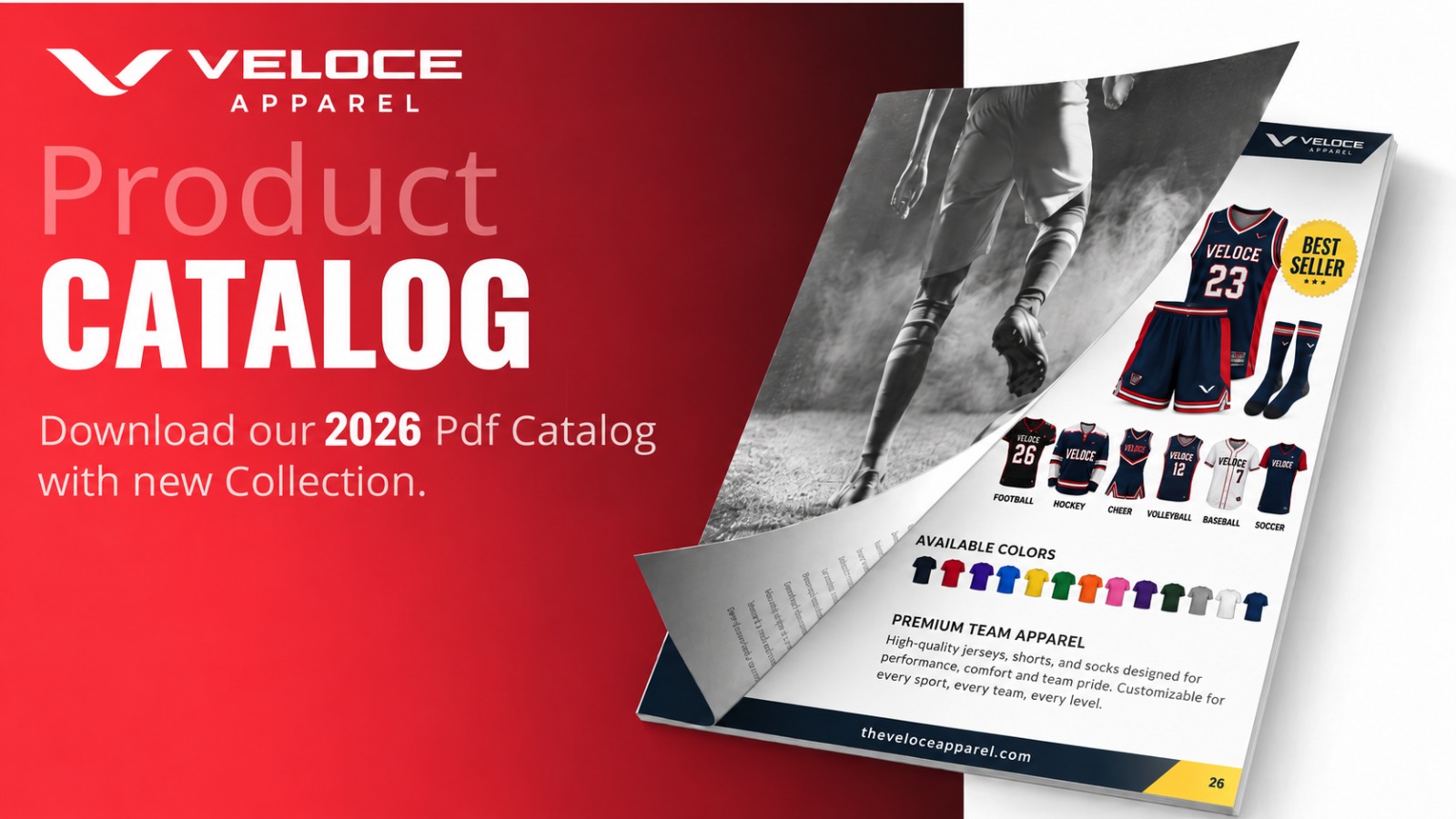 Veloce Apparel 2026 product catalog cover