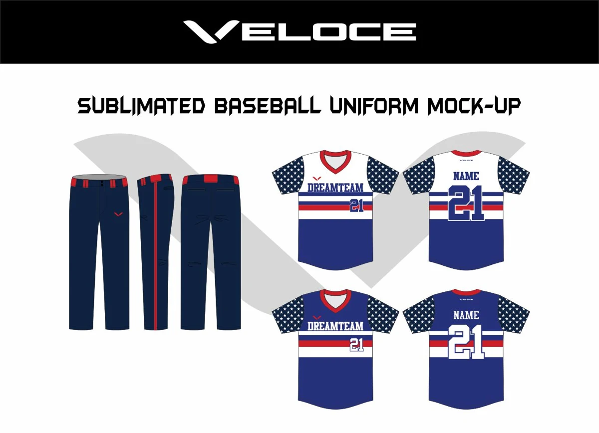 Custom Baseball Uniform — VE-1150 — Veloce catalog image