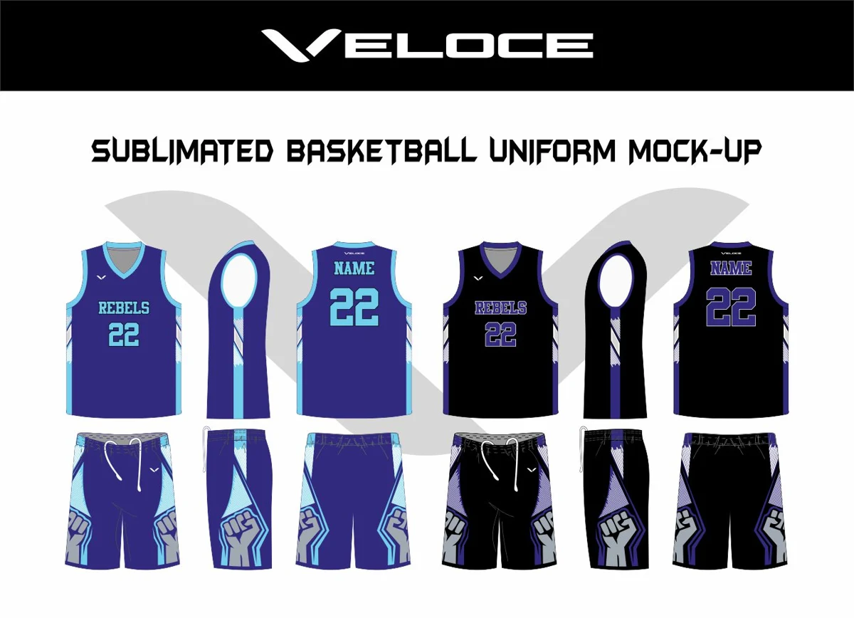 Custom Basketball Uniform — VE-1052 — Veloce catalog image