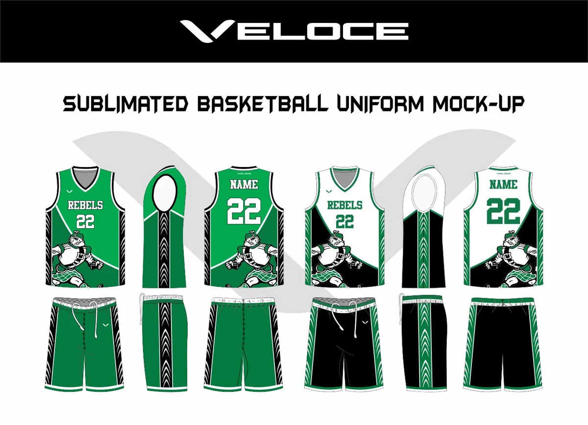 Custom Basketball Uniform — VE-1050 — Veloce catalog image