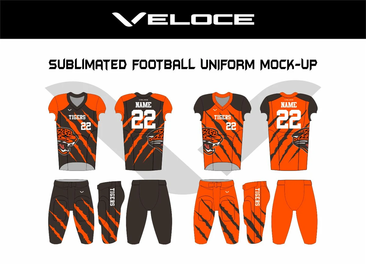 Custom Football Uniform — VE-1525 — Veloce catalog image