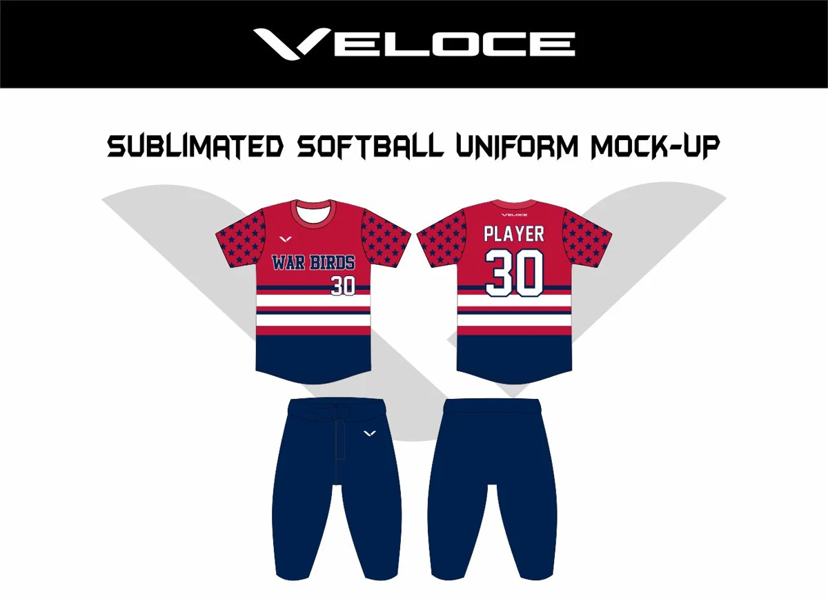 Custom Softball Uniform — VE-1104 — Veloce catalog image