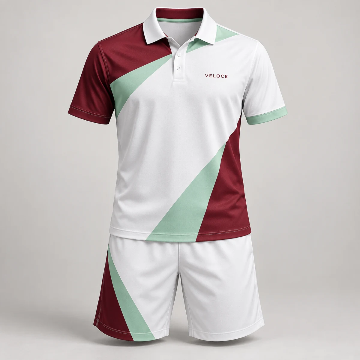 Custom Tennis Teamwear — Facet Maroon Mint — generated Veloce design concept